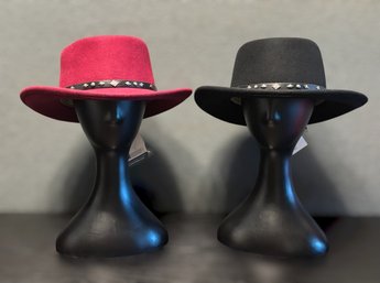Conner Handmade Gambler Hat Collection Featuring 100% Wool Construction, Wide Brims & Decorative Studded Bands