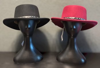 Conner Handmade Gambler Hat Collection Featuring 100% Wool Construction, Wide Brims & Decorative Studded Bands