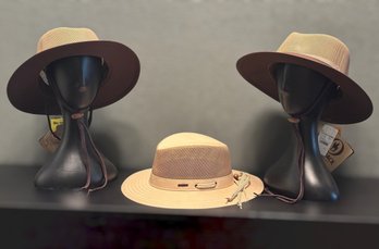 Outback Trading Co River Guide Hat Collection Featuring Breathable Mesh Crowns, Wide Brims & Adjustable Cords