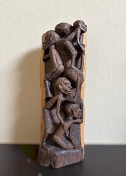 Mid-century African Makonde Tree Of Life Ebony Wood Sculpture