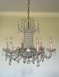 Beautiful French Empire Style Crystal 8 Light Candelabra Chandelier