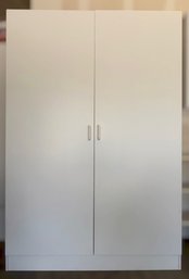 Modern White Two Door Tall Storage Cabinet