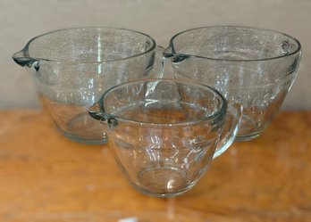 Pampered Chef Clear Glass Measuring Bowls In 4 Cups And 8 Cups