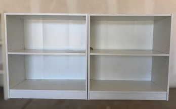 White 3 Tier Wooden Storage Shelves - Set Of 2