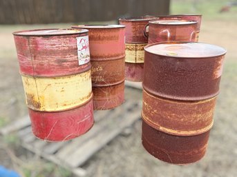 Vintage 55 Gallon Industrial Steel Oil Drums