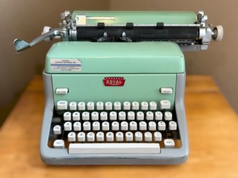 Vintage Royal Sea Foam Green Typewriter