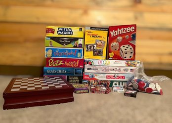 Collection Of Various Board Games And Tabletop Games Featuring Yahtzee, Trivial Pursuit And More