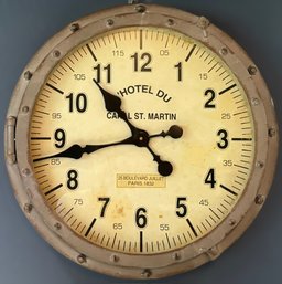 World Market Hotel Du Canal St. Martin Paris Oversized Wall Clock (20 Inches)