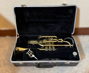 Bundy Selmer USA Brass Trumpet With Hard Case & Cleaning Accessories