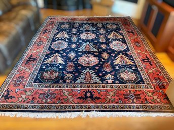 Hand Knotted Oriental Area Rug With Geometric Medallion Pattern (8x10 Foot)