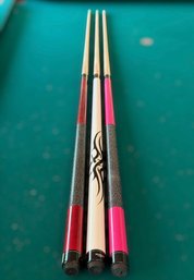 Valhalla By Viking Billiard Cue Collection Featuring Bold Colors And Two Piece Construction