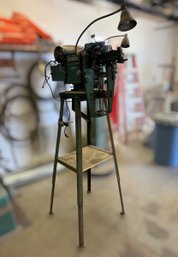 Vintage Foley Model 387 Automatic Saw Filer On Original Stand  Industrial Saw Sharpening Machine