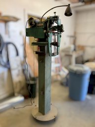 Vintage Foley Model 387 Automatic Saw Filer On Pedestal Stand  Saw Sharpening Machine