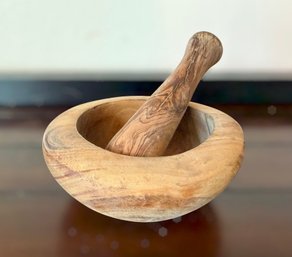 Amazing Solid Olive Wood Mortar & Pestle