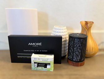 Assortment Of Aroma Diffusers/liquid Air Fresheners W/ Essential Oils