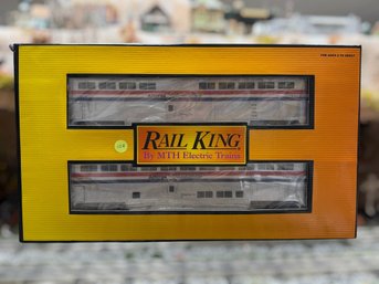 MTH RailKing O Gauge Amtrak Superliner 2-Car Sleeper & Dining Passenger Set #30-6501