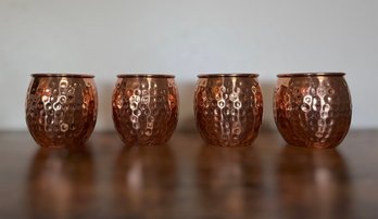 Collection Of Copper Cure Hammered Copper Mugs