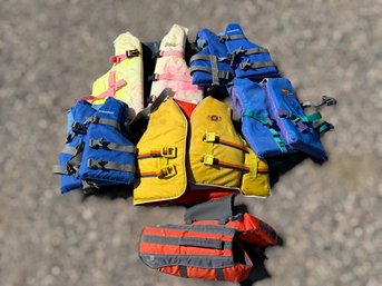Collection Of Childrens Life Jackets And Dog Life Jacket