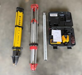 Rotary Laser Level Surveying Kit  Hixon Tripod, Grade Rod, Laser Receiver & Carrying Case