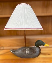 Vintage Painted Wood Hunting Duck Decoy Table Lamp