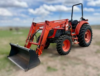 Kioti DK55 4WD Turbo Diesel Tractor W/ KL1595 Loader - 1,242 Hours
