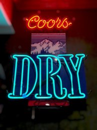 Unique Vintage Coors Dry Neon Beer Sign