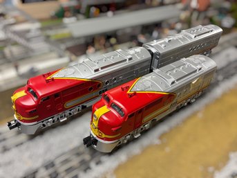 MTH O Gauge Santa Fe F3 A-B Diesel Locomotive Set #167 With Proto-Sound 2 (A & B Units)