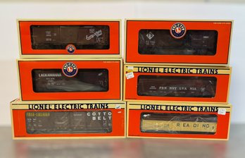 Lionel Vintage Model Train Cars W/ Double Door Boxcars, Event Car, Gondolas, & Jumping Hobo Car - Lot Of 6