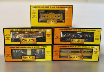 Rail King Die Cast Metal O Scale Train Cars W/ Needham Packing, MPA, Denver Rio Grande, Chicago Northwestern