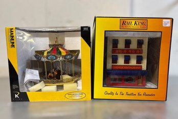 K-Line K-42443 Belmont Carousel & MTH RailKing 30-90051 Chinese Restaurant W/ Original Boxes