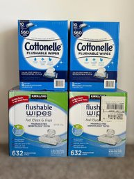 Cottenelle & Kirkland Flushable Wipes - Set Of 4 Cases
