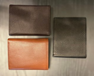Craftsman In Leather 3 Piece RFID Deerskin Brown And Black Leather Wallets - Lot 5