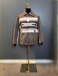 Cowboy Connection Vintage Southwestern Blanket-style Jacket Featuring A Distinctive Aztec Pattern