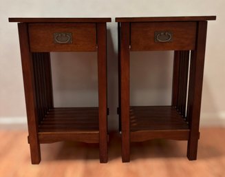 Ash Mission Style Nightstands - Set Of 2