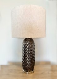 Dark Honeycomb Textured Metal Table Lamp - 2 Of 2