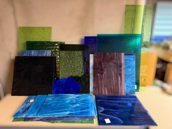 Vibrant Stained Glass Sheets In Beautiful Blue, Green & Jewel-Tone Colors