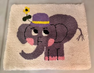 Small Kids Area Rug With Elephant Design (39x33 Inch)