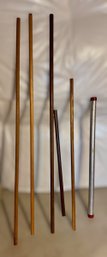 Lot Of Five Wooden And Metal Martial Arts Staffs And Sticks