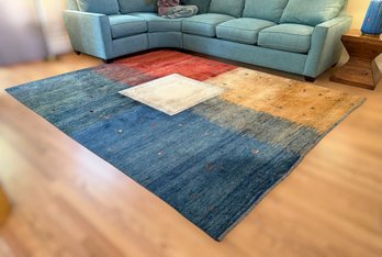 Gabbeh Hand-Knotted Geometric Pattern Wool Rug Purchased From Azari Rug Gallery (8x10 Feet)