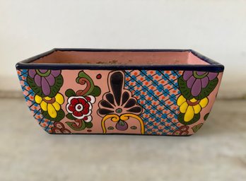 Rectangular Hand-painted Ceramic Planter