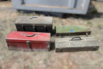 Vintage Metal Hand Tool Boxes - Set Of 4