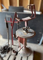 Antique Henderson Manual Tire Changer W/ Chains & Tools