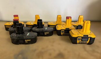 Collection Of DeWalt 18V Power Tool Batteries W/ Models DC9180, DC9098, & DC9096 - Lot Of 9