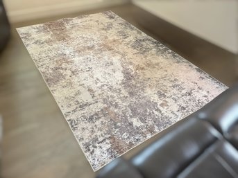Machine Washable Contemporary Neutral Color Area Rug 72 X 108 Inches