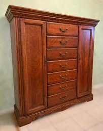 Remarkable Vintage Cherry Wood 7-drawer Wardrobe Armoire (Items Inside NOT Included)