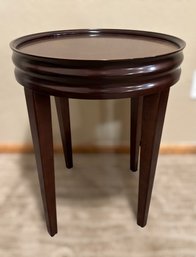 Traditional Powell Dark Brown Round Wood Side Table