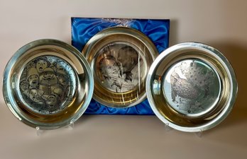 Norman Rockwell Sterling Silver Plates