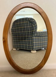 Oval Solid Oak Farmhouse Style Wall Mirror