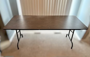 6 Ft Brown Wood-style Folding Table