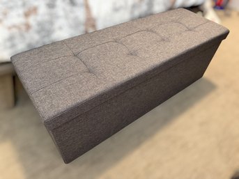 Simple Dark Grey Storage Ottoman Bench Including Removable Lid